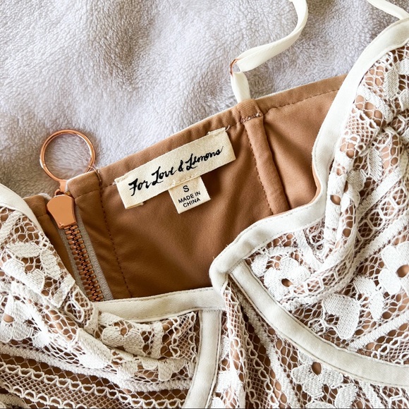 For Love and Lemons Dakota Lace Midi Dress in White - Picture 6 of 13